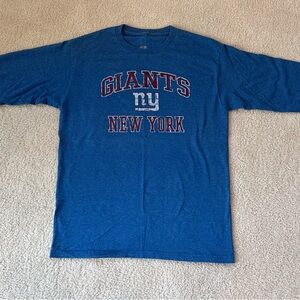 New York Giants NFL Medium Long Sleeve T-Shirt — Distressed Logo, Blue